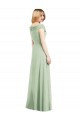Online Draped Off the Shoulder Lux Chiffon Bridesmaid Dress UK