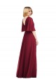 Online Full Length Lux Chiffon Flutter Sleeves Bridesmaid Dress UK