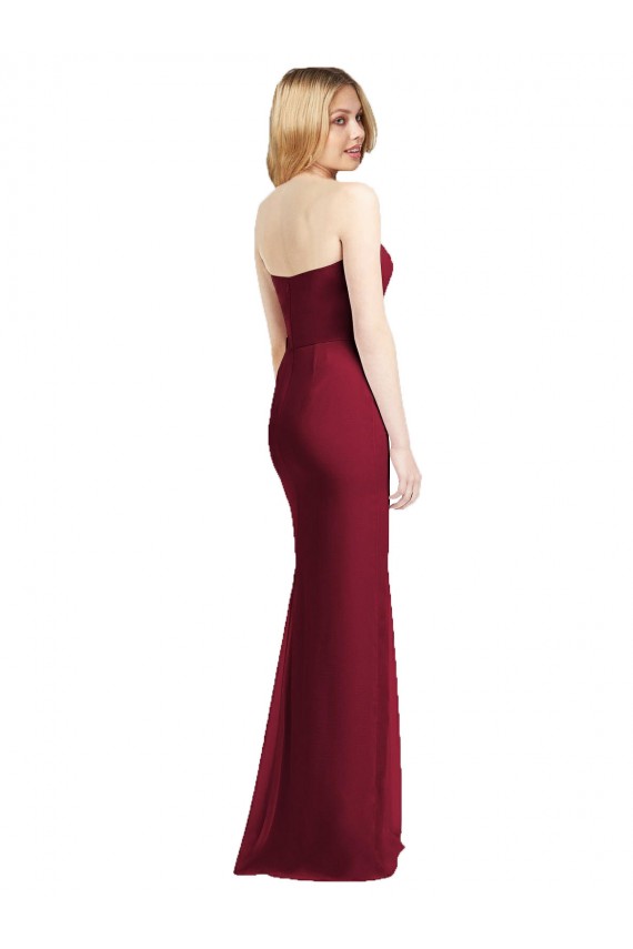Online Sweetheart Neckline Lux Chiffon Bridesmaid Dress with Side Slit UK