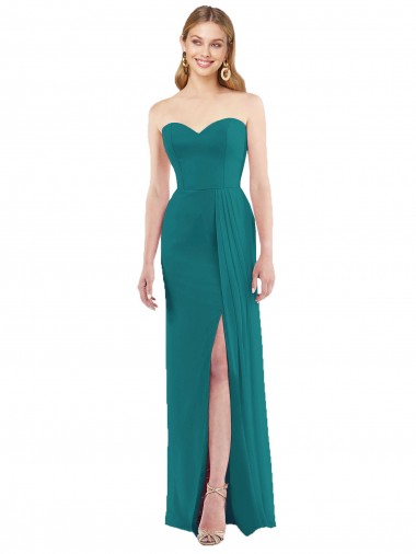 Online Sweetheart Neckline Lux Chiffon Bridesmaid Dress with Side Slit UK