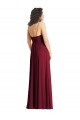 Online V-Neck Low Back Maxi Formal Wrap Chiffon Bridesmaid Dress UK
