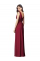 Online Draped V-Neck Shirred Chiffon Maxi Bridesmaid Dress UK