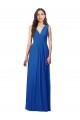 Online Draped V-Neck Shirred Chiffon Maxi Bridesmaid Dress UK