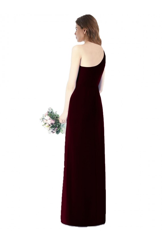 Online One Shoulder Chiffon Trumpet Bridesmaid Dress UK