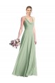 Online Cowl Neck Criss Cross Back Chiffon Maxi Bridesmaid Dress UK