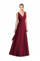 Online Sleeveless V-Neck Chiffon Wrap Bridesmaid Dress UK