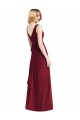 Online Sleeveless V-Neck Chiffon Wrap Bridesmaid Dress UK
