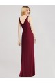 Online Sleeveless V-Back Long Trumpet Chiffon Bridesmaid Dress UK