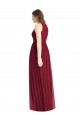 Online Shirred Skirt Jewel Neck Halter Chiffon Bridesmaid Dress with Front Slit UK