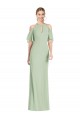 Online Ruffle Cold-Shoulder Mermaid Chiffon Maxi Bridesmaid Dress UK