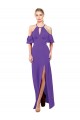 Online Slim A-Line Chiffon Bridesmaid Dress with Off The Shoulder Ruffle Sleeves UK