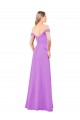 Online Off The Shoulder Draped Sleeves A-Line Chiffon Bridesmaid Dress UK