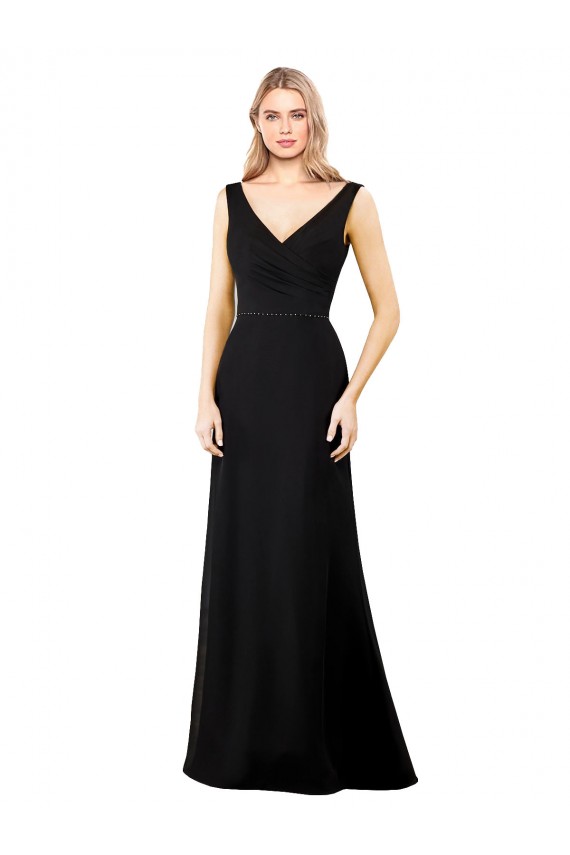 Online V-Neckline Chiffon Bridesmaid Dress / Prom Dress with Draped Bodice UK