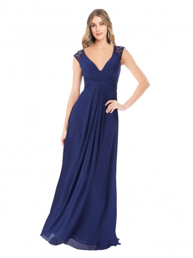 Online Embroidered Keyhole Back Chiffon Bridesmaid Dress UK