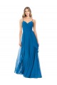 Online Simple Sweetheart Chiffon Bridesmaid Dress with Cascading Overlay UK