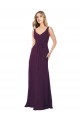 Online Long Chiffon Bridesmaid Dress with Front Bow UK