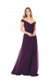 Online Classic Off the Shoulder Draped Chiffon Bridesmaid Dress UK