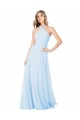 Online Criss Cross High Neck Halter Chiffon Bridesmaid Dress UK
