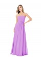 Online Draped Strapless Floor Length Chiffon Bridesmaid Dress UK