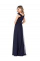 Online Off the Shoulder Classic Chiffon Bridesmaid Dress with Draped Bodice UK