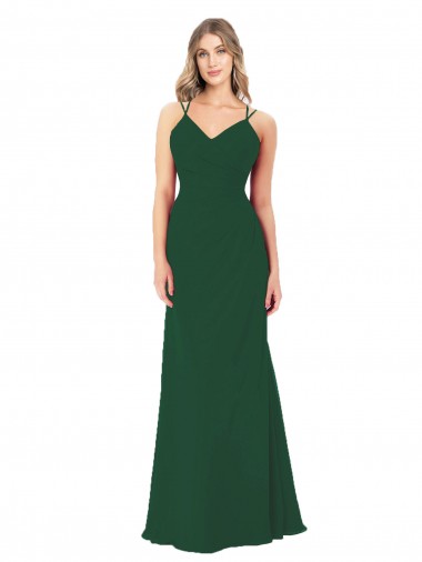 Online Criss Cross Strappy Chiffon Bridesmaid Dress UK