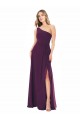 Online One Shoulder Chiffon Bridesmaid Dress with Tie Belt UK