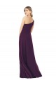 Online One Shoulder Chiffon Bridesmaid Dress with Tie Belt UK