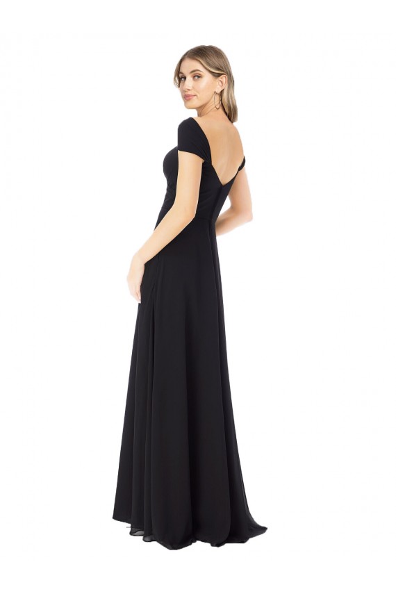 Online Sweetheart Cap Sleeves Chiffon Bridesmaid Dress UK