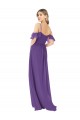 Online Cold Shoulder Flutter Sleeves Chiffon Bridesmaid Dress UK