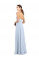 Online Fitted Strapless Full Length Chiffon Bridesmaid Dress with Front Slit UK