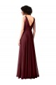 Online Draped Cowl Neck Long Chiffon Bridesmaid Dress with Wide Straps UK