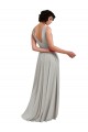 Online Daring Plunging V-Neck Long Chiffon Bridesmaid Dress with Pleated Bodice UK