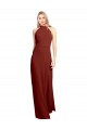 Online Slim High Neck Halter Fitted Open Back Chiffon Bridesmaid Dress / Prom Dress UK
