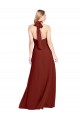 Online Slim High Neck Halter Fitted Open Back Chiffon Bridesmaid Dress / Prom Dress UK