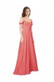 Online Draped Off the Shoulder Straps Chiffon Bridesmaid Dress UK