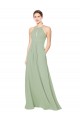 Online High Halter Neck Keyhole Chiffon Bridesmaid Dress UK