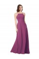 Online Halter Neck Long Pleated Chiffon Bridesmaid Dress with Pockets UK