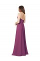 Online Halter Neck Long Pleated Chiffon Bridesmaid Dress with Pockets UK