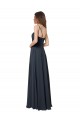 Online Crossover Bodice Long Chiffon Bridesmaid Dress with Double Back Straps UK