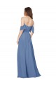 Online Flutter Sleeves Scoop Neck Off the Shoulder Long Chiffon Bridesmaid Dress UK
