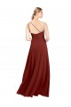 Online Fit and Flare One Shoulder Long Chiffon Bridesmaid Dress with High Slit UK