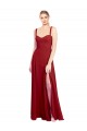Online Sweetheart Neckline Long Chiffon Bridesmaid Dress with Side Slit and Wide Straps UK