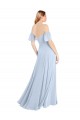 Online Off the Shoulder Flutter Sleeves Long Chiffon Bridesmaid Dress UK