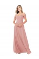 Online Draped Shoulder Sash Back Chiffon Bridesmaid Dress UK