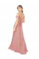 Online Draped Shoulder Sash Back Chiffon Bridesmaid Dress UK