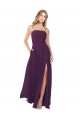Online Chiffon Bridesmaid Dress with Front Slit and Keyhole Back UK