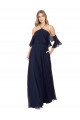 Online Halter Neck Cold Shoulder Flutter Sleeves Bridesmaid Dress UK
