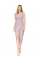 Online Cocktail Length High Low Mermaid Chiffon Wrapped Bridesmaid Dress / Formal Prom Dress UK
