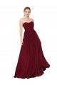 Online Draped Strapless Long A-Line Chiffon Bridesmaid Dress / Formal Prom Dress UK