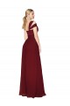 Online Off the Shoulder Long Chiffon Bridesmaid Dress / Formal Prom Dress with Side Slit UK